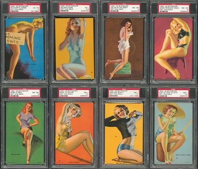 1940s Mutoscope "Hot Cha Girls" Complete Set (64) Plus "My Divers License" - #5 on the PSA Set Registry!
